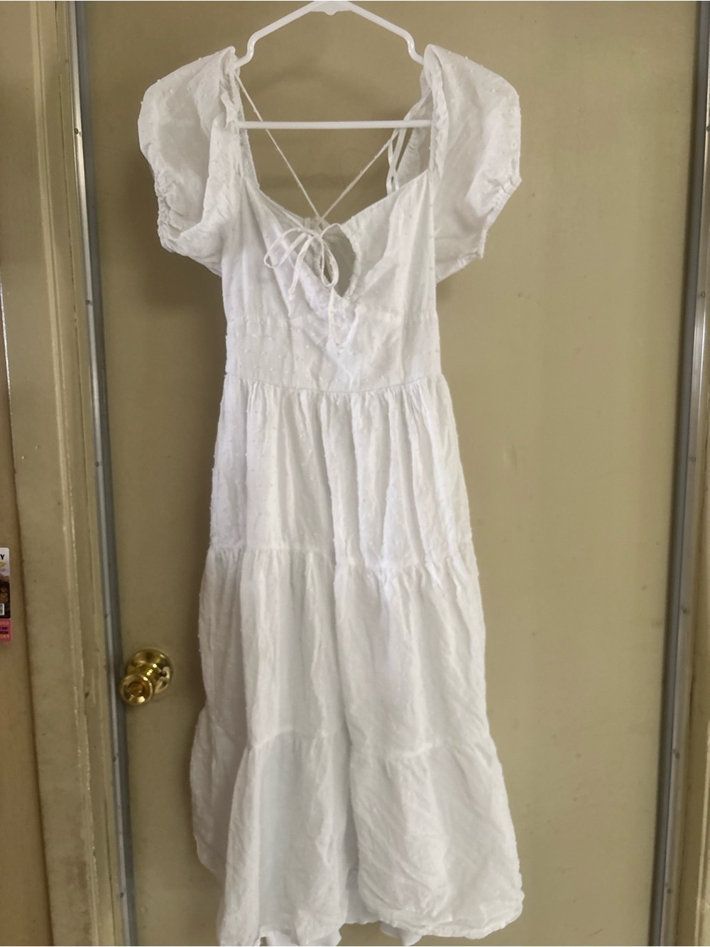 Kingston Grey -White Eyelet Dress with Lace Ties